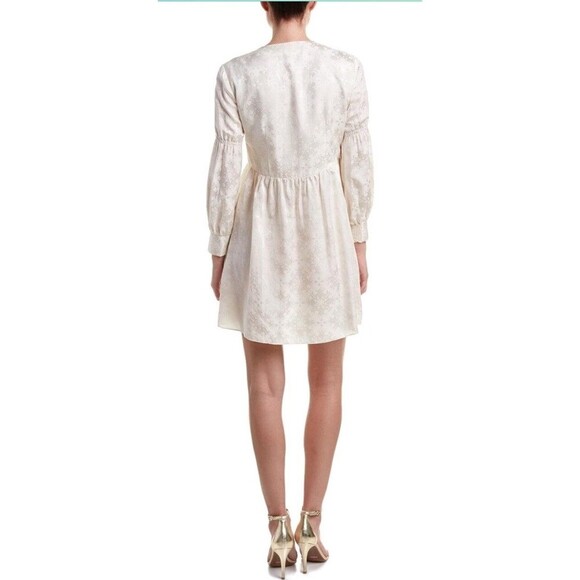 Rachel Zoe Women's Cream Jacquard Mini Dress Size 6 Cocktail Romantic Boho Chic - Picture 2 of 12
